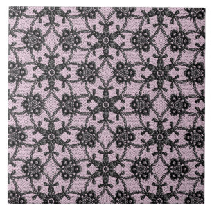 Lace antigo - preto e rosa-gelo