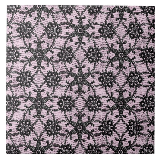 Lace antigo - preto e rosa-gelo (Frente)