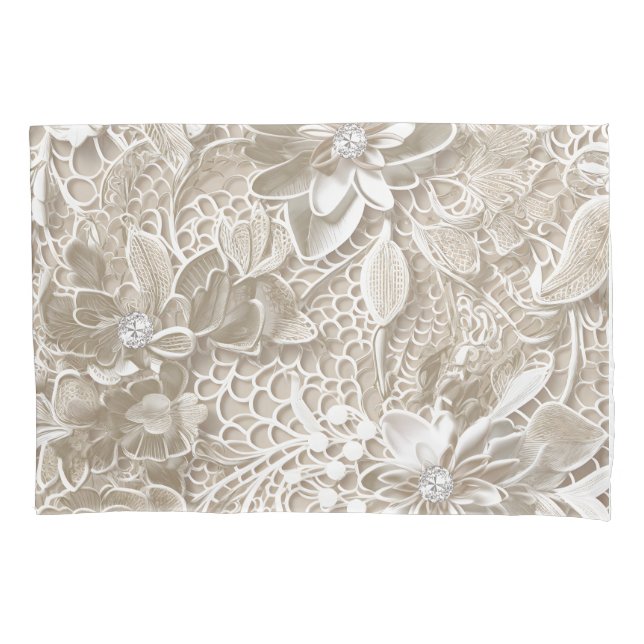 Lace bege elegante com diamante (Frente)