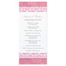 Lace branco no cartão-rack do programa de casament