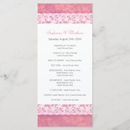 Lace branco no cartão-rack do programa de casament