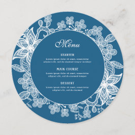 Lace branco no menu azul redondo
