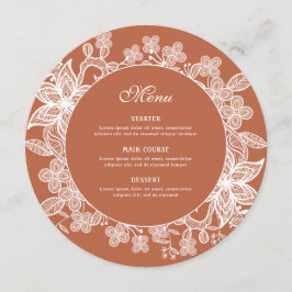 Lace branco no menu redondo Terracotta