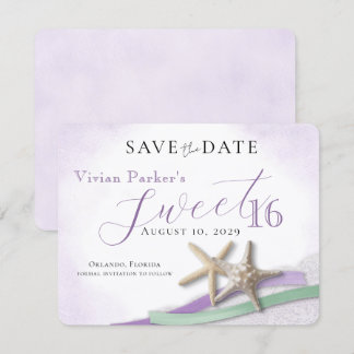 Lace de Estrela-do-Mar Sweet 16 Salve a Data
