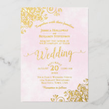 Lace Dourado Elegante no Casamento de Rico Rosa-Pá