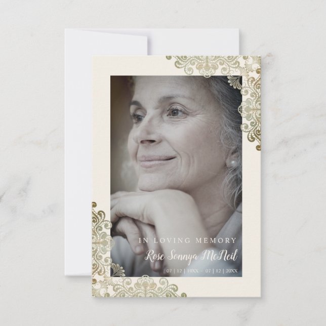 Lace Effect Remembering Dear One Memorial Funeral (Frente)