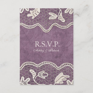 Lace Elegante em RSVP de Fundo Violeta