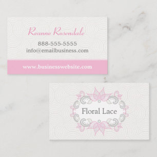 Lace Floral Rosa no Cartão de visita de Ondas