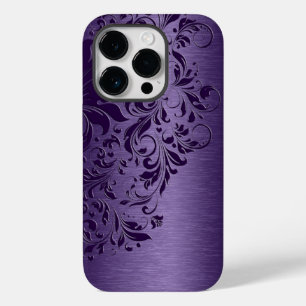 Lace Floral Roxo Profundo Elegante Em Casca Roxa