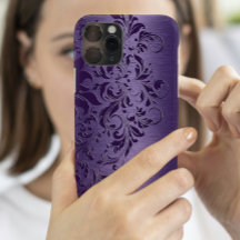 Lace Floral Roxo Profundo Elegante Em Roxo