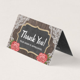 Lace Floral Wood Obrigado