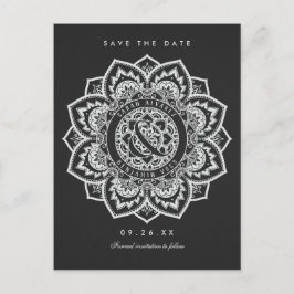 Lace Mandala Salve a data Cartões postais de casam