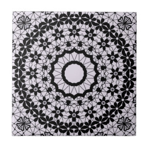 Lace negro sem costura, rajado retro romântico orn