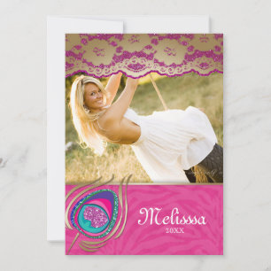 Lace Peacock Formando Anúncio Zebra Rosa