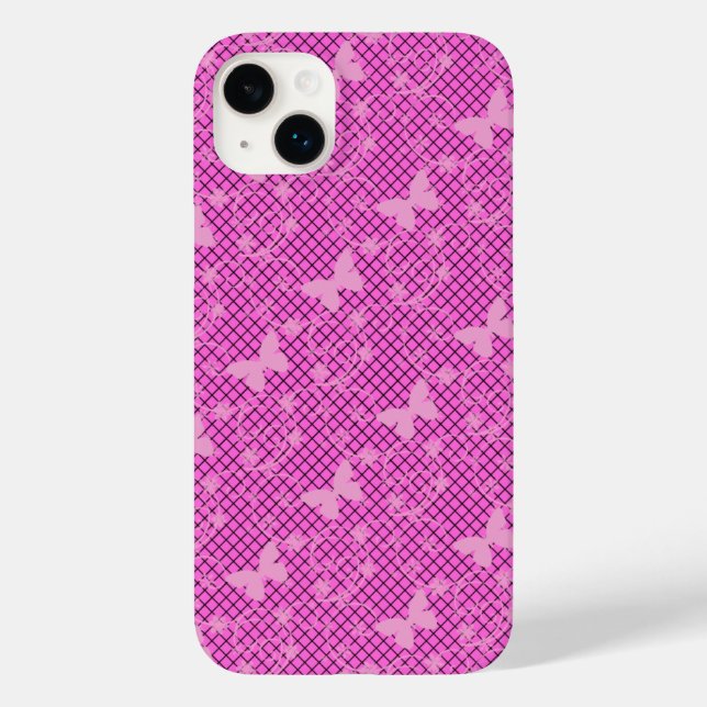 Lace Pink Butterflies Samsung Galaxy Case (Verso)