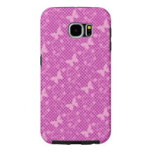 Lace Pink Butterflies Samsung Galaxy Case