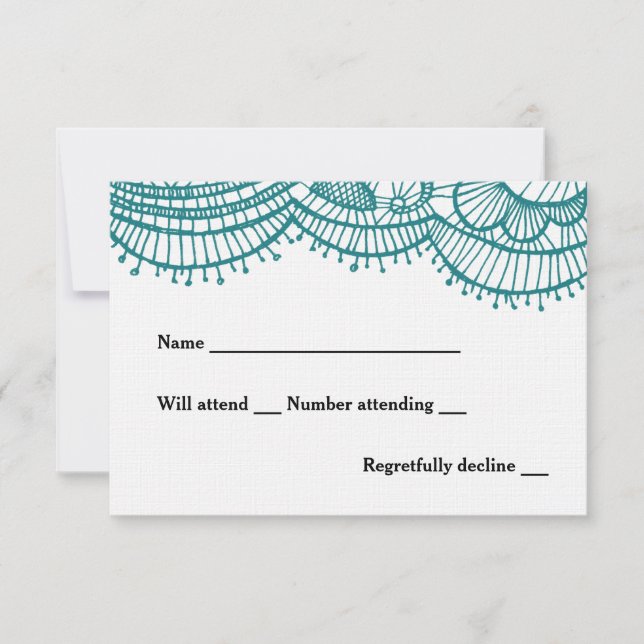 Lace Teal Moderno rsvp (Frente)