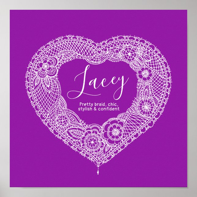 Lacey Lace Hearart name significa poster (Frente)