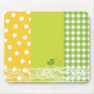 Laço amarelo & verde Mousepad do álbum de recort