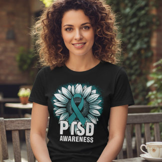 Laço de Girassol Teal de Conscientização do TEPT