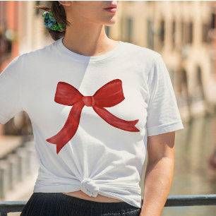 Laço de Natal Vermelho Coquette Elegante Minimalis