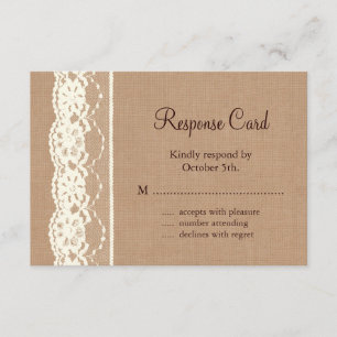 Laço do marfim do vintage e serapilheira RSVP do