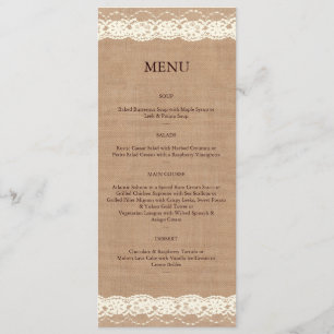 Laço do marfim do vintage & menu de serapilheira