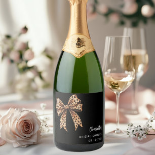 Laço estampa de leopardo preto Chuveiro de Noiva