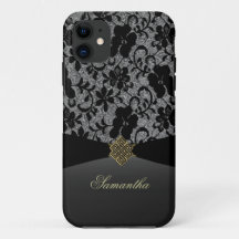 Laço preto elegante capas de iphone personalizadas