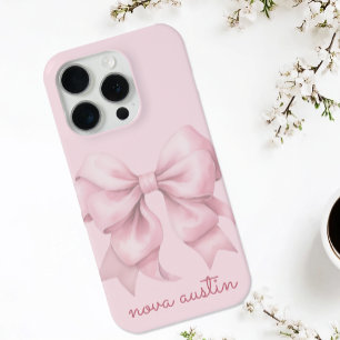 Laço Rosa Tendência Personalizado Com Nome Monogra