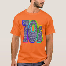 Laço-tintura do slogan 70s! Camisa
