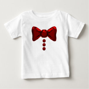 Laço vermelho bonito e camisa dos botões T