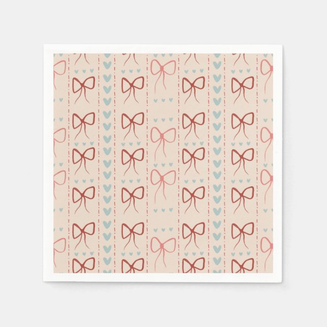 Laços Delicados e Guardanapos de Coração (Frente)