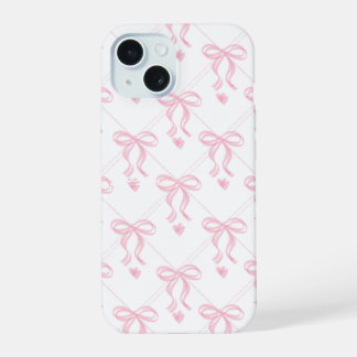 Laços Rosa Chá Claro em Estojo Branco para iPhone