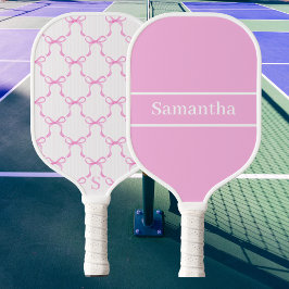 Laços Rosa Coquette com Nome Personalizado Preppy