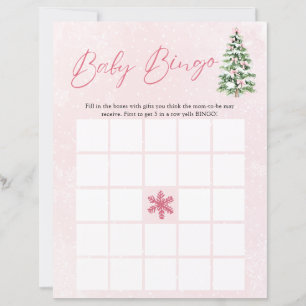 Laços Rosa de Natal Bebê Bingo Jogo de Chá de Bebê