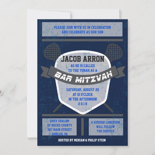 LACROSSE Bat Bar Mitzvah Convite (Frente)