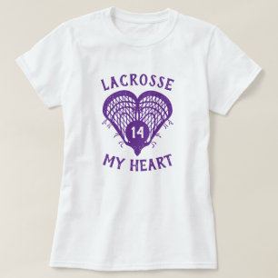 Lacrosse Roxo Minha Camiseta Cardíaca