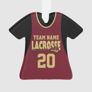 Lacrosse Sports Jersey Maroon com Ornamento de Fot
