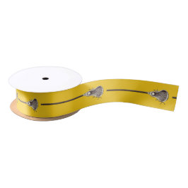 Lacrosse Sports Yellow Satin Ribbon