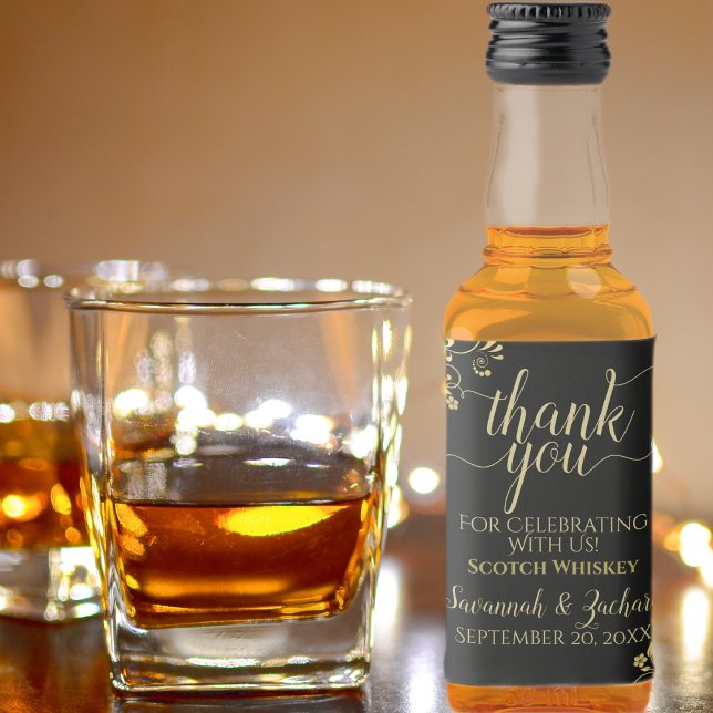 Lacy Gold on Black Wedding Thank You Mini (Criador carregado)