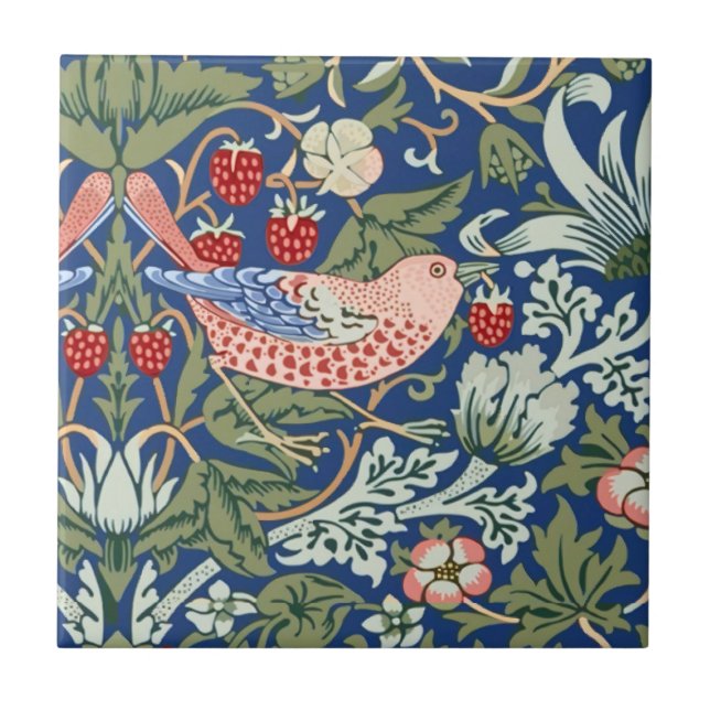 Ladrão de Morango William Morris Azul Marinho Cora (Frente)