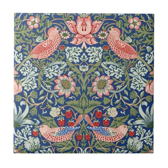 Ladrão de Morango William Morris Azul Marinho Cora (Frente)