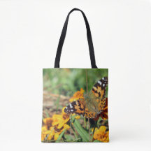 Lady Butterfly pintada no Zinnia Tote Bag