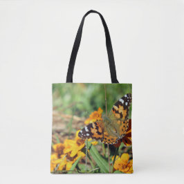 Lady Butterfly pintada no Zinnia Tote Bag