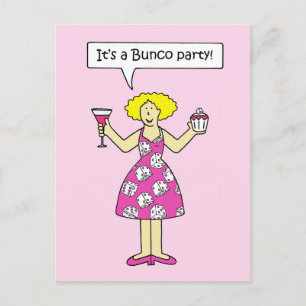 Lady Cartoon de Convite de festas Bunco