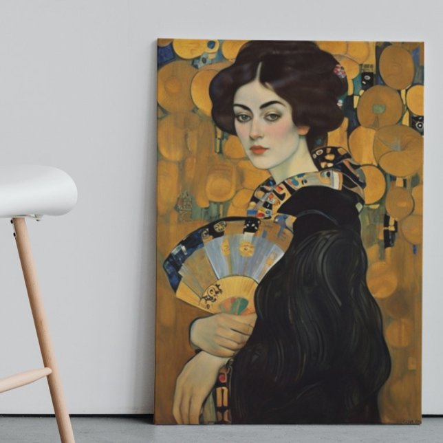 LADY COM UM VENTILADOR Gustav Klimt Wart poster (Criador carregado)