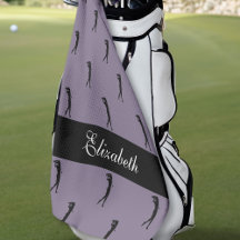 Lady Golfer - Padrão de nome personalizado Roxo Pr