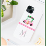 Lady Golfer Personalizada<br><div class="desc">Único e encantador — rosa e verde — feito com gosto. Este é um presente de excelente para todos os amantes de golfe — divertido / atraente / único. Personalize-o com as suas iniciais/monograma — pronto para executar o curso. E com um monograma e nome próprio para o "pretendido". Se...</div>