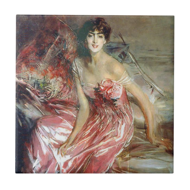 Lady in a Pink Dress (por Giovanni Boldini) (Frente)